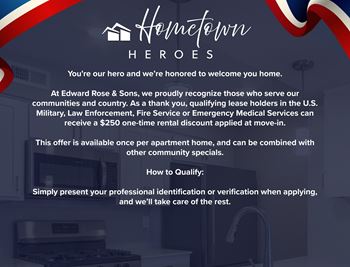 Hometown hero discount program